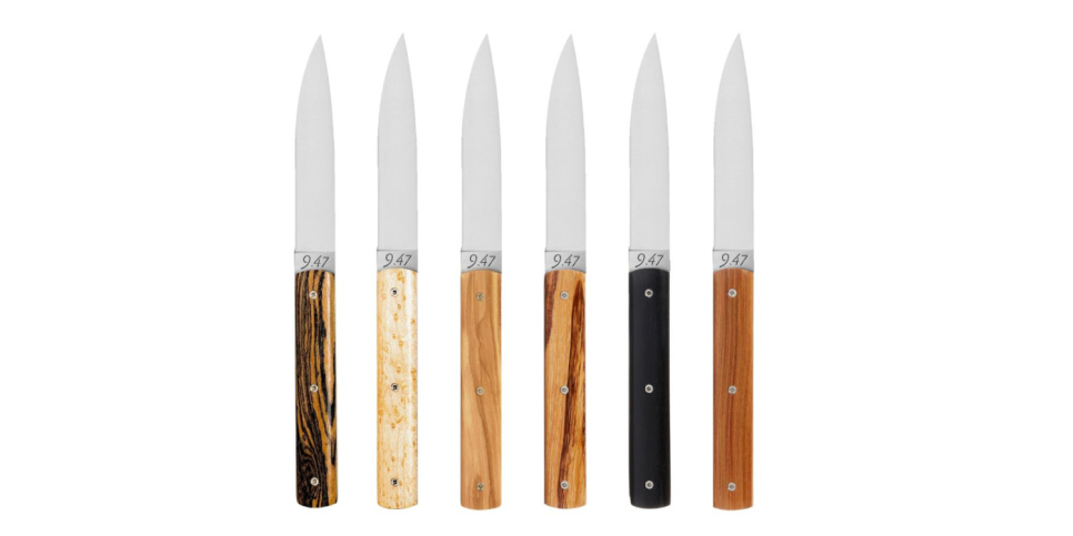 Steak knife 9.47, mixed wood, 6-pack - Perceval ryhmässä Kattaus / Aterimet / Veitset @ KitchenLab (2175-33058)