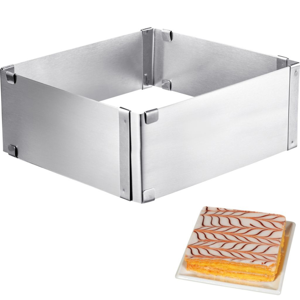 Säädettävä neliönmuotoinen pysäytysrengas, 8 cm - Westmark Säädettävä neliönmuotoinen pysäytysrengas, 8 cm - Westmark