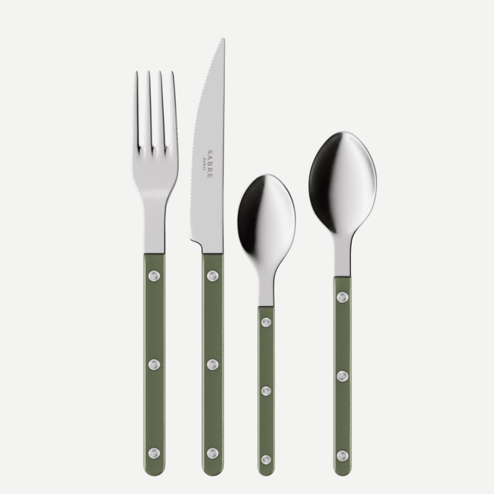 Ruokailuvälinesarja, 4 kpl, Bistrot Pearly, Dark green - Sabre Paris ryhmässä Kattaus / Aterimet / Aterinsetit @ KitchenLab (2195-32353)