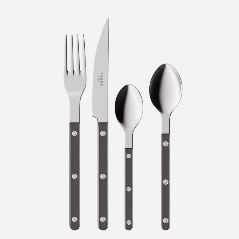 Ruokailuvälinesarja, 4 kpl, Bistrot Pearly, Dark grey - Sabre Paris ryhmässä Kattaus / Aterimet / Aterinsetit @ KitchenLab (2195-32354)