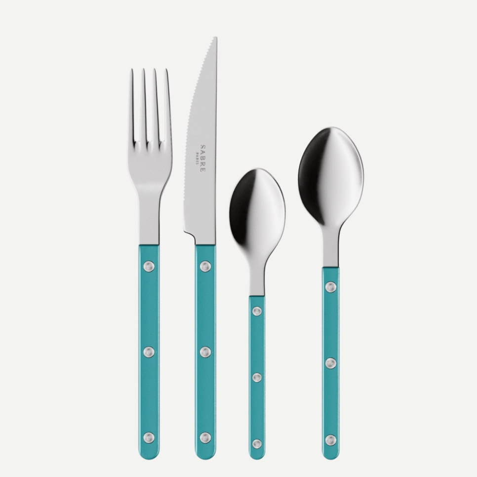 Ruokailuvälinesarja, 4 kpl, Bistrot Pearly, Turquoise - Sabre Paris ryhmässä Kattaus / Aterimet / Aterinsetit @ KitchenLab (2195-32369)