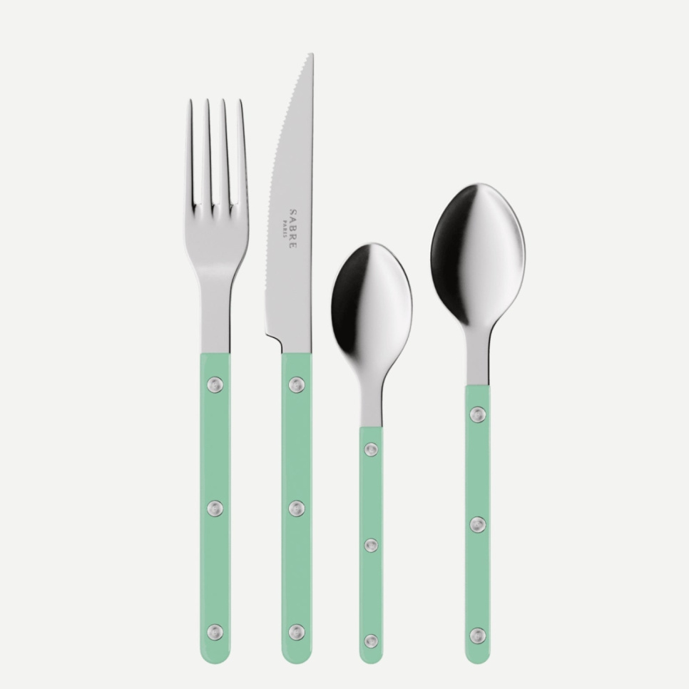 Ruokailuvälinesarja, 4 kpl, Bistrot, Pastel green - Sabre Paris ryhmässä Kattaus / Aterimet / Aterinsetit @ KitchenLab (2195-32380)