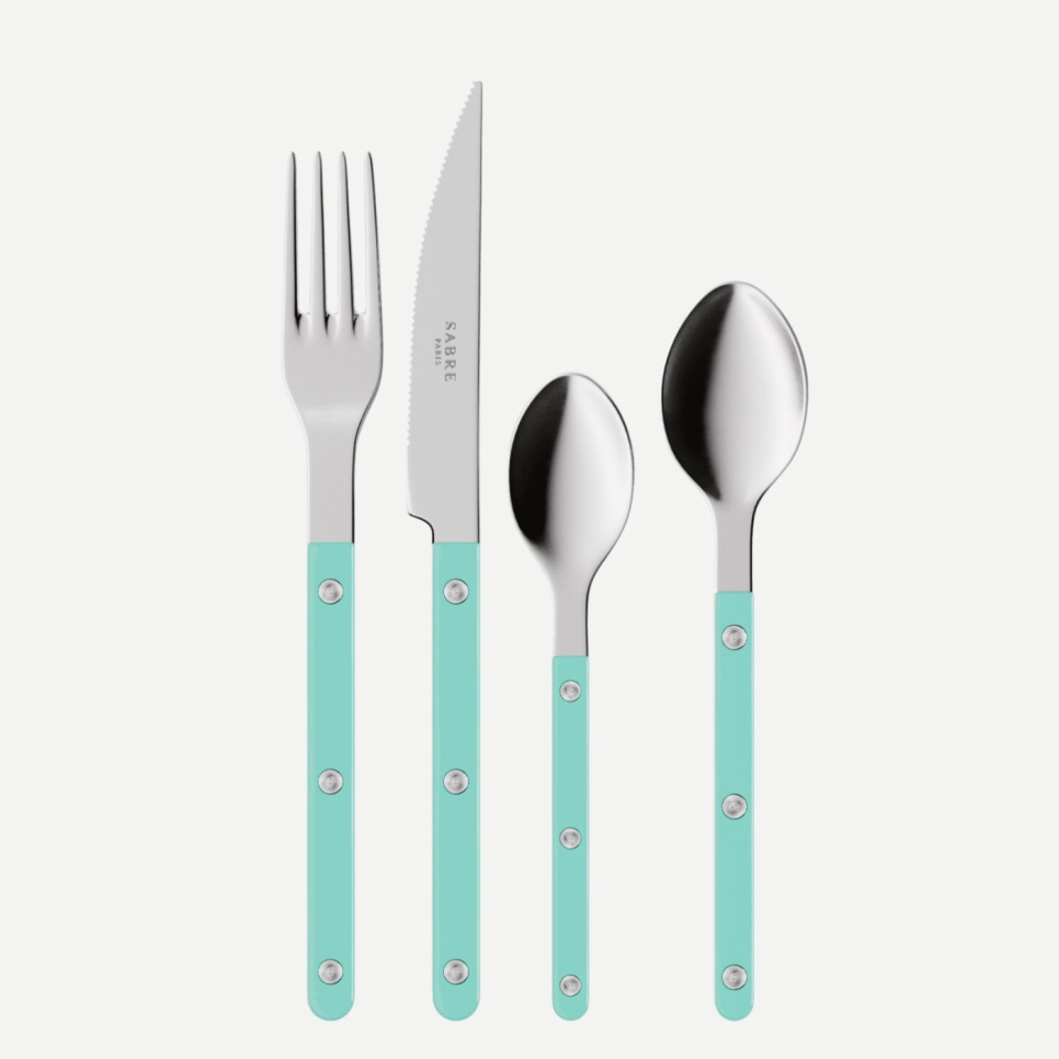 Ruokailuvälinesarja, 4 kpl, Bistrot, Turquoise - Sabre Paris ryhmässä Kattaus / Aterimet / Aterinsetit @ KitchenLab (2195-32383)