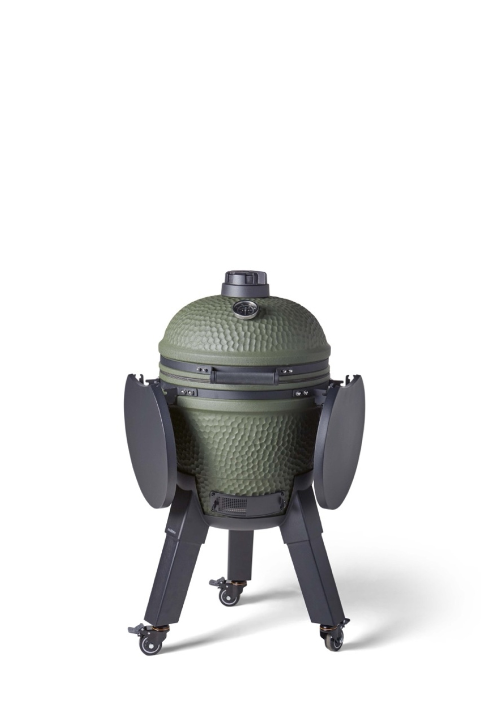 Kamado grilli, johon kuuluu jalkakannatin, mustat jalat pyörillä ja sivupöytä - Moddern ryhmässä Grillit, Liedet & Uunit / Grillit / Kamado-grillit @ KitchenLab (2236-32033)