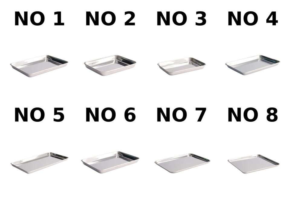 Japanilainen ruostumattomasta teräksestä valmistettu tarjotin, Bakozara - 5 pack ryhmässä Ruoanlaitto / Muotit & Astiat / Tarjottimet & pellit @ KitchenLab (2252-33343)