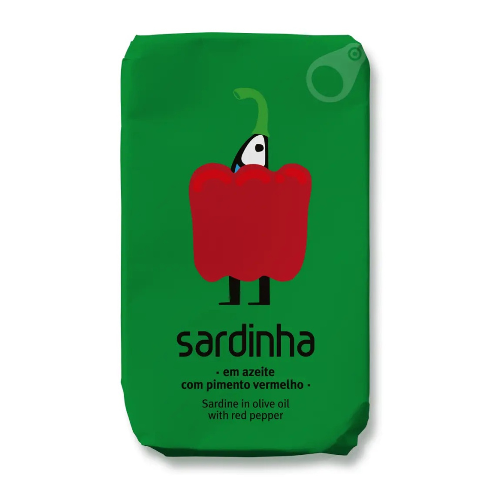 Sardiinit Luomuoliiviöljyssä, Luomupaprika, 120 g - Sardinha ryhmässä Ruoanlaitto / Tuontituotteet @ KitchenLab (2253-35975)