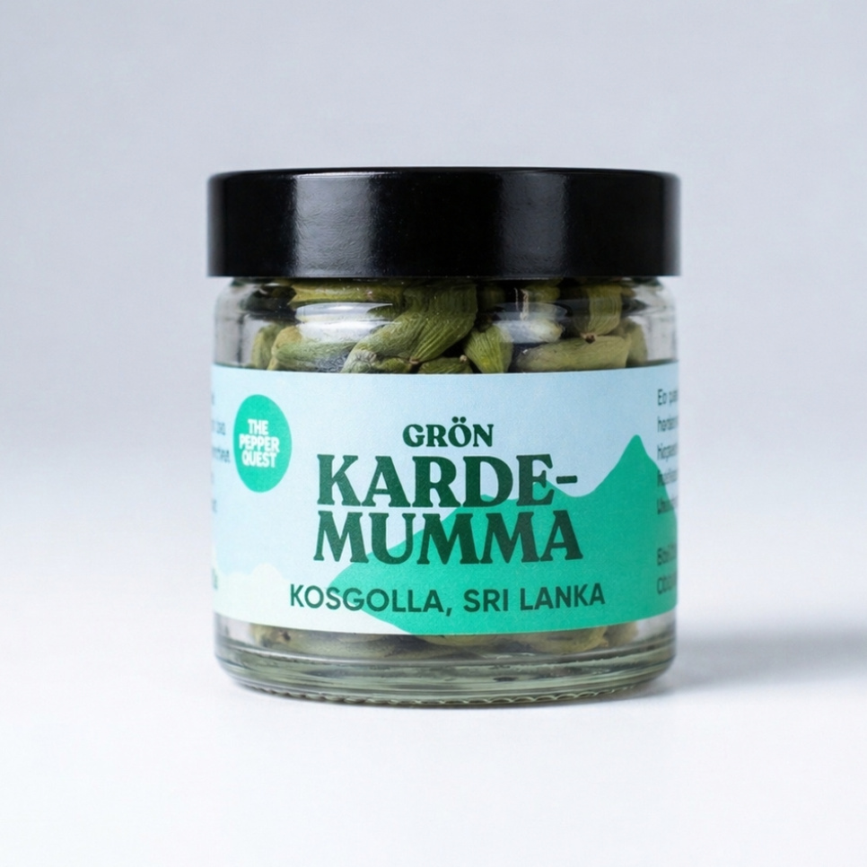 Vihreä Kardemumma, Knuckles Mountain, 25 g - The Pepper Quest ryhmässä Ruoanlaitto / Mausteet & Aromit / Mausteet @ KitchenLab (2257-34926)