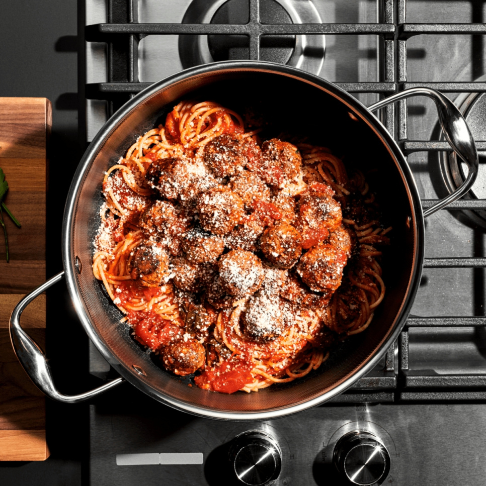 Ruostumattomasta teräksestä valmistettu kattila kannella, tarttumaton, 4,7 L - Hexclad